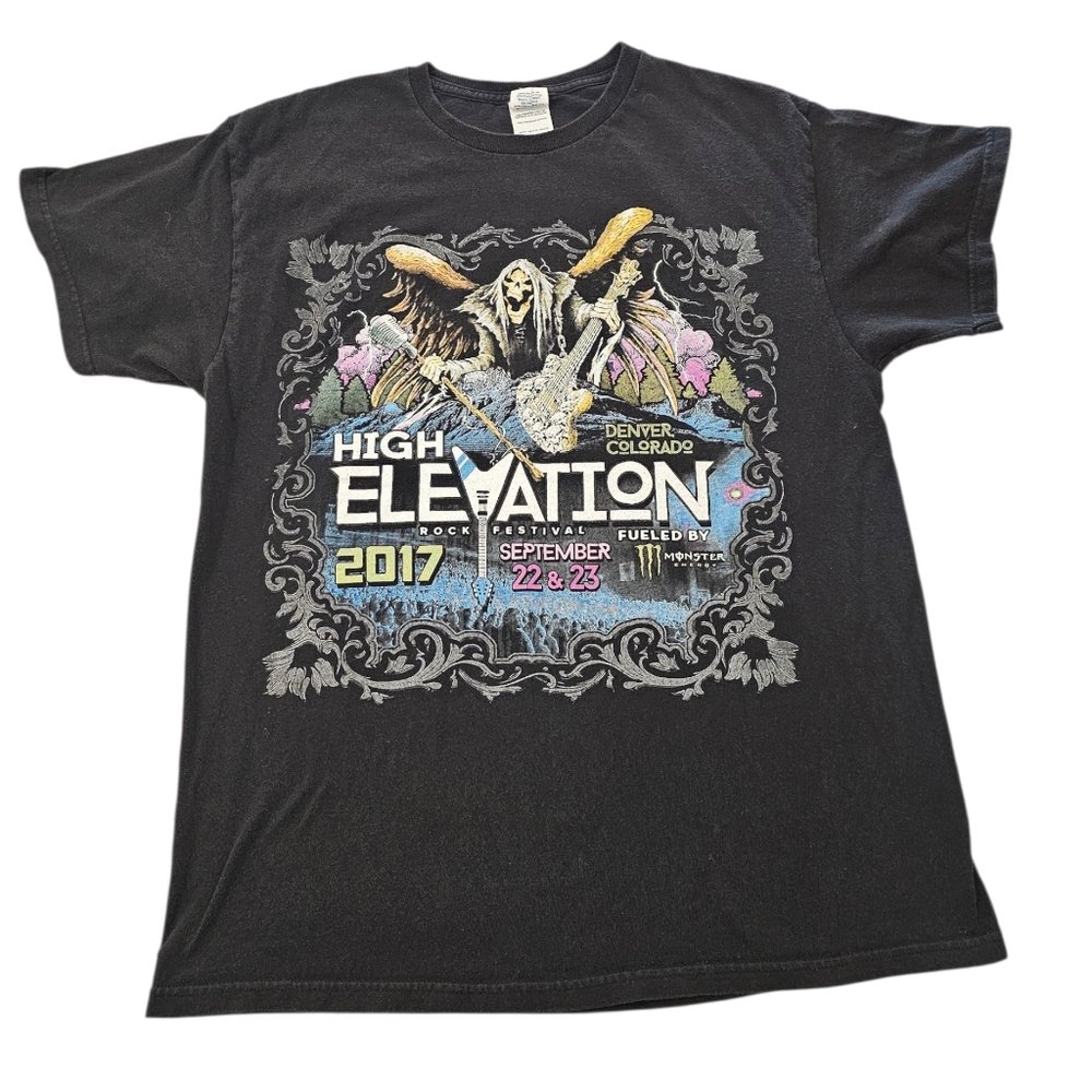 2017 High Elevation Denver Festival Korn Five Finger Death Punch Graphic Tee M